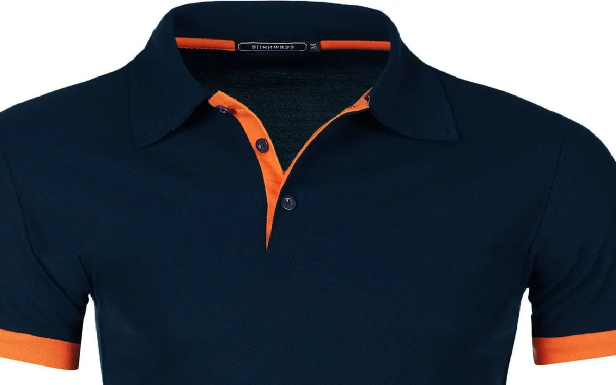 Men'S Short Sleeve Color Matching Fashion with Men'S Lapel Short Sleeve