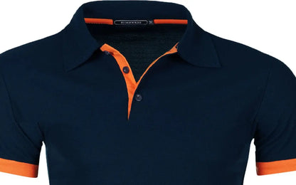 Men'S Short Sleeve Color Matching Fashion with Men'S Lapel Short Sleeve