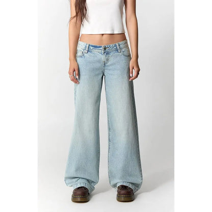 Pacsun Women'S Kaia Ultimate Low Rise Baggy Jeans Light Blue Wash