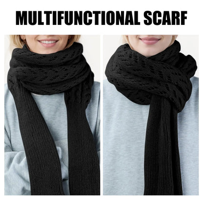 Scarf with Sleeves for Women Shawl Wraps Knitted Cable Crochet Multifunctional Scarf Sweaters with Sleeves