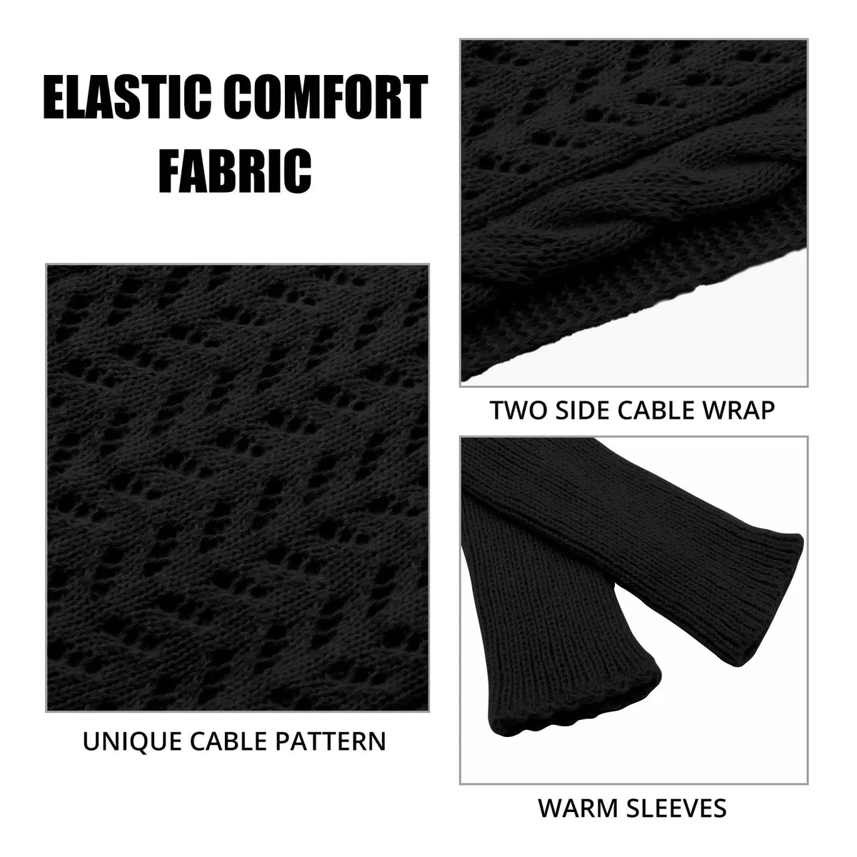 Scarf with Sleeves for Women Shawl Wraps Knitted Cable Crochet Multifunctional Scarf Sweaters with Sleeves